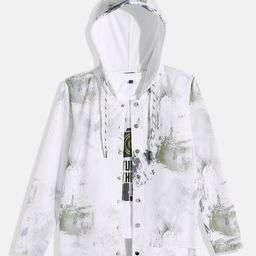 CAVIO Boys Abstract Printed Lightweight Jacket with Tshirt-29
