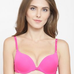 PrettyCat Pink Solid Underwired Lightly Padded Push-Up Bra PC-BR-20307136B-7