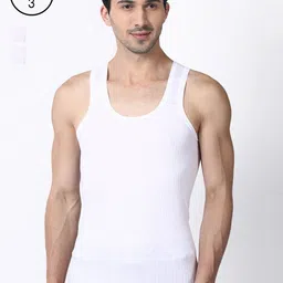 DIXCY SCOTT Men White Solid Inerwear Vests K1-PR6431VS-image-94
