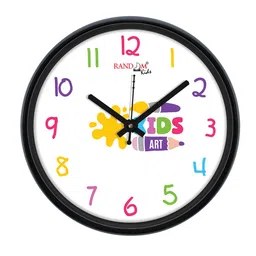 RANDOM White & Pink Unisex Kids Printed Contemporary Wall Clock-49
