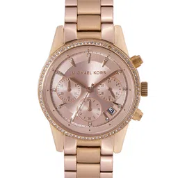 Michael Kors Women Rose Gold-Toned Ritz Chronograph Watch MK6357-image-10