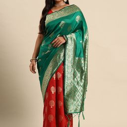 Sztori Floral Zari Banarasi Saree-image-103