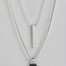 PARIS HAMILTON Unisex Pack Of 2 Silver-Plated Oxidised Necklaces-image-85