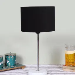 Devansh Black Wooden & Cotton Cylinder Table Lamps-image-89