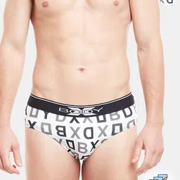 BODYX Men Pack Of 2 Printed Low-rise Cotton Briefs BX04B-White-PRT-2PCS-S-image-11