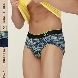 XYXX Men Flux IntelliSoft Pack of 2 Printed Micro Modal Basic Briefs XYBRF2PCKN445-38