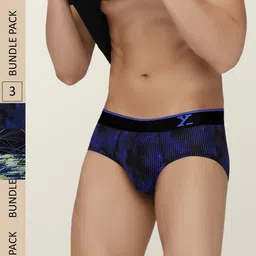 XYXX Men Flux IntelliSoft Pack of 3 Printed Micro Modal Basic Briefs XYBRF3PCKN512-27