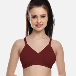 FIMS Maroon Cotton Blend Everyday Non-padded Bra MTR_Cross_Bra_Maroon_B-picture-56