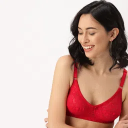 DressBerry Red Lace Non-Wired Non Padded Everyday Bra DB-FNM-BRA-008C-58