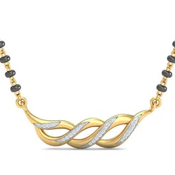 KUBERBOX Dakini 18KT Gold Diamond Studded Mangalsutra Pendant-2.42gm-image-72