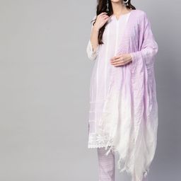 SERONA FABRICS Women Self Design Kurta With Trousers & With Dupatta-picture-13