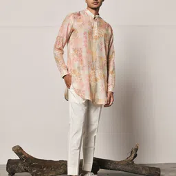 Project Bandi Ethnic Motifs Printed Band Collar Kurta With Trousers-72