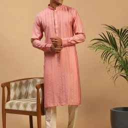 SHRESTHA BY VASTRAMAY Men Embroidered Sequinned Kurta with Pyjamas-picture-55