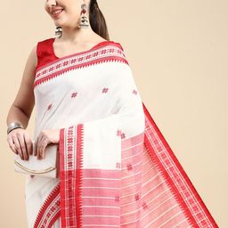 DESH BIDESH Woven Design Ethnic Motifs Pure Cotton Taant Saree-image-37