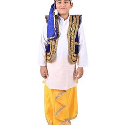 itsmycostume Boys Kurta With Dhoti , Jacket & Cap Punjabi Folk Dance Costume-45