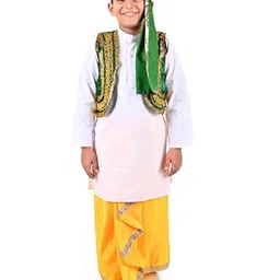 itsmycostume Boys Kurta With Dhoti , Jacket & Cap Punjabi Folk Dance Costume-15