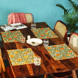 Abolee Homes Genda 4-Pcs Green Printed Pure Cotton Table Placemats-image-25