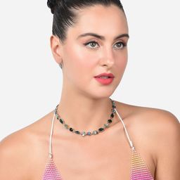 Zaveri Pearls Stone Studded Gold-Plated Choker Necklace-1