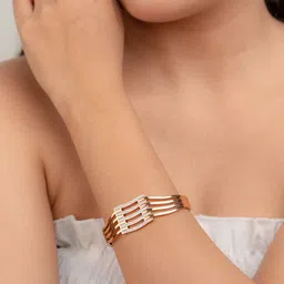 Zeraki Jewels Women Rose Gold-Plated Bangle-Style Bracelet-44