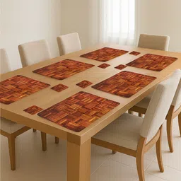 Kuber Industries Transparent 6 Piece Refrigerator Placemat with Tea Coaster-33