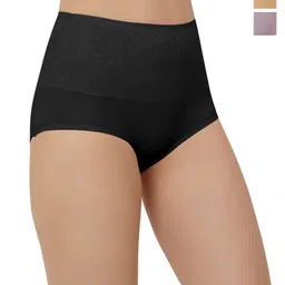 Bella Voste Pack Of 3 Floral Self Design High-Rise Tummy Control Anti-Odour Hipster Briefs-18
