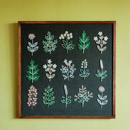 The Wishing Chair Black & Brown Floral Embroidered Beaded Fabric Wall Decor-image-38