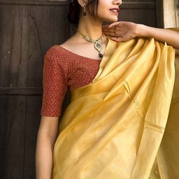 Bindigasm's Advi Woven Design Jacquard Stretchable Readymade Saree Blouse-image-16