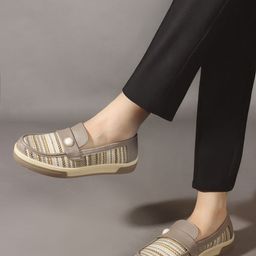 Carlton London Women Woven Design Round Toe Penny Loafers-53