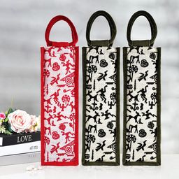 Kuber Industries Pack of 3 Floral Printed Handheld Bag-12