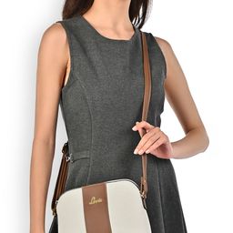 Lavie Women Colourblocked Structured Leather Sling Bag-9