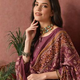 Sangria Women Ethnic Kurta Set-picture-20