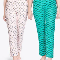 ariel Pack Of 2 Printed Pure Cotton Relaxed-Fit Straight-Leg Lounge Pants-picture-26