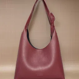 IMARS Structured Vegan Leather Hobo Bag With Bow Detail-43