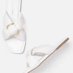 French Connection Women Cross-Straps Open Toe Flats with Knot Detail-picture-22