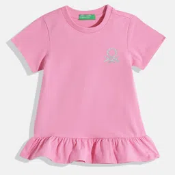 United Colors of Benetton Girls Brand Logo Print Detail A-Line Dress-picture-16