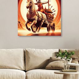 OLIVE TREE Cream-Coloured & Orange Canvas Religious Paintings Wall Art-picture-22