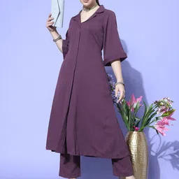 Varanga Women Regular Silk Crepe Kurta with Trousers-11