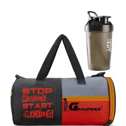 GROUPERS Colourblocked Medium Foldable Sports or Gym Duffel Bag-image-82