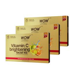 WOW SKIN SCIENCE Set of 3 Vitamin C Brightening Facial Kit with Free Rose Water-9