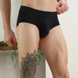 DaMENSCH Men Black DEO-SOFT Deodorizing Anti Bacterial Micro Modal Briefs DAM-1-B-WB-34