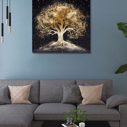 OLIVE TREE Gold-Toned & Black Canvas Other Painting Wall Art-picture-12