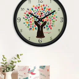 RANDOM Multicoloured Printed Dial 27.94 cm Analogue Wall Clock-8