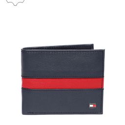 Tommy Hilfiger Men Navy Blue & Red Striped Two Fold Wallet-37