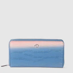 Caprese Women Croc Textured Ombre Print Zip Around Wallet-image-8