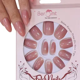 BEROMT 12 Pcs Long-Lasting Reusable Premium Glossy Salon Finish Press on Nails - Shade 301-57