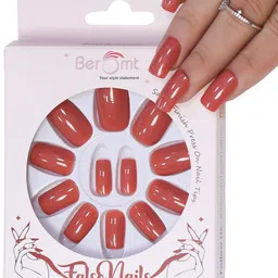 BEROMT 12 Pcs Long-Lasting Reusable Premium Glossy Salon Finish Press on Nails - Shade 316-image-79