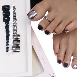 BEROMT Salon Finish Long-Lasting Reusable Press-On False Toe Nails Tips Kit - Shade 219-image-95