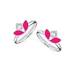 LeCalla Set Of 2 925 Sterling Silver Pink & purple Enamelled Toe Rings-image-83