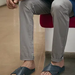 Van Heusen Men Navy Blue Chevron Patterned Comfort Sandals-image-35
