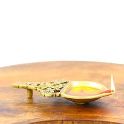 INTERNATIONAL GIFT Traditional Diya With Flat Leaf Handle for Mandir & Diwali Pooja-image-6